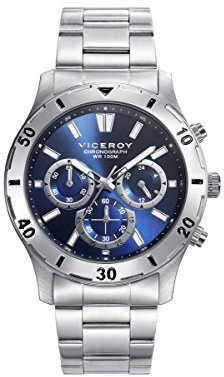Viceroy Reloj Cronógrafo Hombre de Acero Inoxidable - 43 mm - Movimiento de Cuarzo - 401135