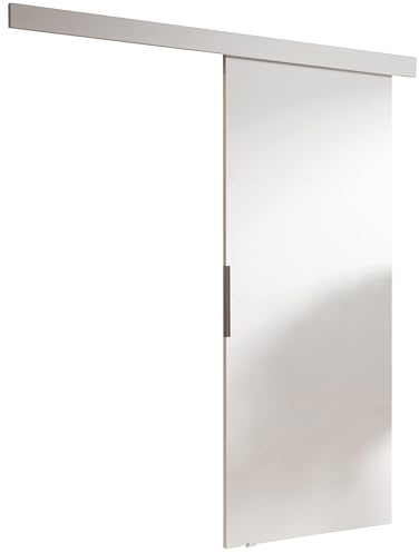 KIER FURNITURE Schiebetür Komplettset MALIBU - Tür mit Laufschiene - Schiebetürsystem - Raumspartür - Innentüren - Sliding Door Set - Weiß B96xH205xT1,6cm