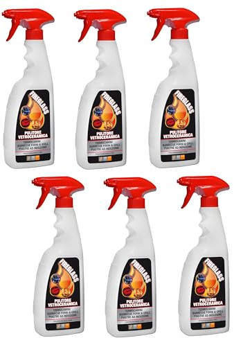 Faren FIREGLASS, Detergente Pulisci Vetro Camino e Stufa ad alta efficacia per Vetroceramica, Forni, Barbecue, Piani a induzione, Termocamini, 750 ml (6)