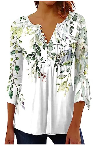 Haut Femme Grande Taille Chemisier Femme Tunique Boheme Femme Blouse Fluide Femme Été Haut Rose Femme Tee Shirt Orange Halloween Tee Shirt Annonce Grossesse Tunique Femme Vert 3XL