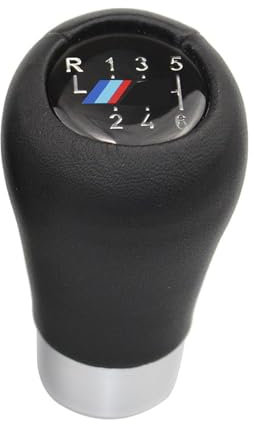 Amazleer Auto Schaltknauf Schalthebel, 6 Gang Schaltkopf Universal Knauf Handball Schwarz für BMW 1er 3er 5er 6er X1 X3 X5 E60 E61 E65 E83 E84, Ersatzteile für BMW Schaltknauf