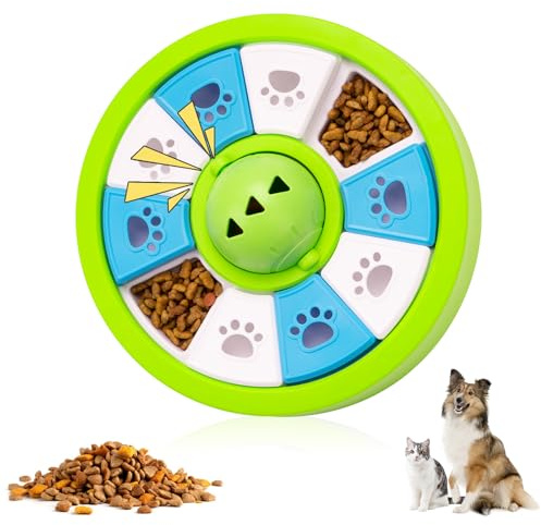 YuLohass Interactive Dogs Toys for Slow Feeder, Pets Puzzle Feeders for Food Dispenser, Cat Treat Puzzle Feeder for Medium Small Dogs Cats IQ Training Reducing Boredom Intelligence Improving (Green)