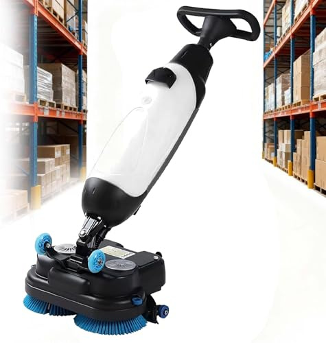 XUXIAO Secadora de Suelos Profesional, fregadora de Suelos eléctrica Ligera, con cepillos giratorios Dobles y batería de Litio Recargable sin Cable, Ideal para Suelos de Madera y baldosas White