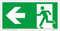 Schild Notausgang | extra langnachleuchtend | PVC selbstklebend 297x148mm | gemäß ASR A1.3 DIN 7010 DIN 67510 | Notausgangsschild Pfeil Links | Fluchtwegschild Rettungsweg | Dreifke® extra 160