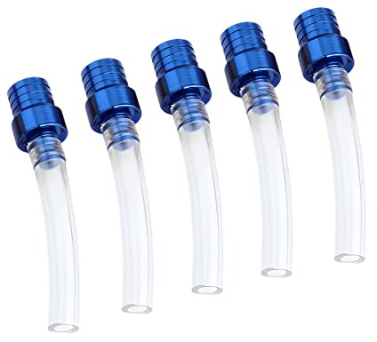 JNNJ 5 Stück Motorrad Kraftstoff Tankdeckel Ventil Entlüftung Schlauch, Universal Aluminium Tankdeckel Air Vent Schlauch für ATV Dirt Bike, Motorrad Dirt Pit Bike Billet(Blau)