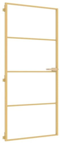 Porte intérieure mince doré 93x201,5 cm verre trempé aluminium