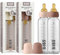BIBS Baby Glass Bottle 2-Pack 225ml. Anti-Colic. Vented Round Natural Rubber Latex Nipple. Supports Natural Breastfeeding, Complete Set - 225 ml (Pack of 2), Blush/Woodchuck