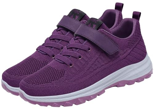 AZMAHT Zapatillas Diabeticos Mujer Zapatos Pies Hinchados Zapatos ortopédicos Deportivos para Caminar Zapatillas ortopédicas para Mujer Zapatillas Fascitis Plantar,Women Purple,38/240mm