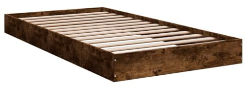 vidaXL Bettgestell ohne Matratze Räuchereiche 90x190 cm Holzwerkstoff
