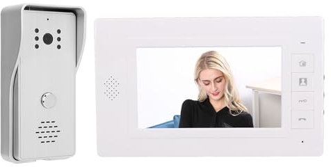 Système D'interphone Vidéo Filaire, Système D'interphone Vidéo avec Moniteur TFT de 7 Pouces, Système D'interphone Visuel Grand Angle de 120 Degrés avec Caméra de Vision Nocturne