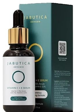 Jabutica Skincare 15% Vitamin C + E Serum with Ferulic Acid and Acerola extract, 30ml – Anti-Aging, Brightening & Hydrating Formula for Radiant Skin | High Potency Antioxidant Serum for Face & Neck