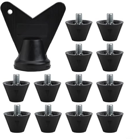 Lot de 12 crampons de football de rechange, stables et antidérapants, différentes tailles disponibles, diamètre de vis 5 mm pour chaussures de rugby et chaussures de randonnée (13 mm)