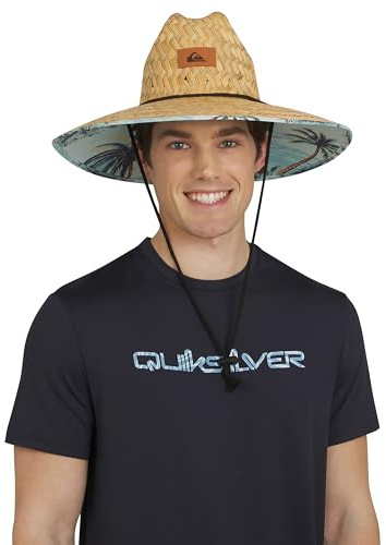 Quiksilver Wide Brim Outdoor Sun Protection Lifeguard Sombrero para el Sol, Azul Turquesa, S-M Hombres