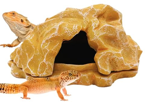 Ormgrotta – akvariedekor rock | sköldpaddsödlor skydd | Reptilhöjda grottor simulerade stenar för reptiler | akvariedekor små akvarium tillbehör för boll pytoner sköldpadda