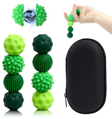 8 Palline Magnetiche Fidget Toys, Palle Fidget Magnetiche in Silicone Giocattoli Sensoriali Fidget con scatola di immagazzinaggio per Adulti e Bambini, Sollievo Dallo Stress e Relax