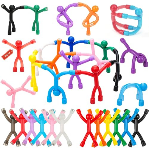 Magnetic Fidget Travel Toys for Kids Age 3-8 Year Old, 20Pcs Magnet Figures | Fun Magnetic Men Set for Travel Games, Airplane & Road Trips, Fridge Magnets, Sensory Toys Gifts for Boys and Girls