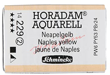 Schmincke – HORADAM® AQUARELL - feinste Künstler-Aquarellfarben, 229 Neapelgelb, 14 229 043, 1/1 Näpfchen