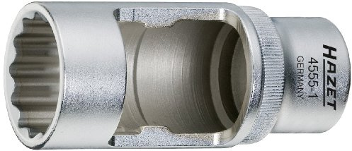 HAZET 4555-1 85 mm 12-Point Profile Injection Nozzle Socket - Chrome-Plated