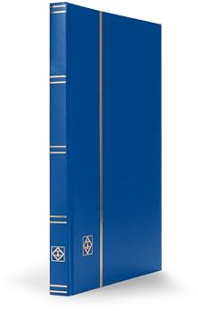 LIGHTHOUSE – “BASIC” Hard Cover Stockbook for Stamps - 32 Black Cardstock 6”x9” (A5) Pages with Clear Strips - Blue