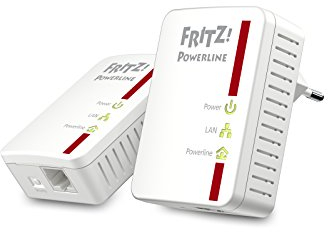 Fritz!Powerline 510E Set International - Adaptador/Extensor de Red por línea Eléctrica, PLC, Compatible IEEE P1901, 500 Mbps, 1 Puerto LAN Fast Ethernet