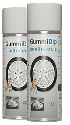 Gummi Dip Sprühfolie 12000003 Flüssiggummi Spray 2er Set, 2x400 ml, Weiss matt