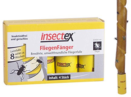 Insectex® Fliegen Fänger 4er Pack Fliegenfalle Leimfalle Giftfrei Leimband Umweltfreundlich