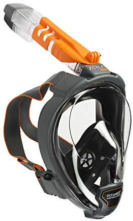 OCEAN REEF - Aria QR + Máscara de Snorkeling de Cara Completa con Boquilla - Visión Acuática de 180 Grados