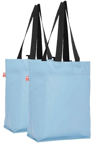 BikeZac 2.0 von COBAGS | FAHRRADTASCHE Clip-On EINKAUFS-Tasche | Fahrrad-Einkaufstasche | Gepäckträger-Tasche, Farbe:Cobags Simply Blue 2X