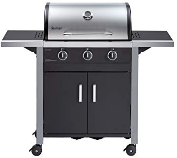 Enders Chicago 3 Barbacoa de gas, BBQ gas con 3 fuegos y parrilla de acero, Tapa de acero inoxidable con termómetro, mesas laterales plegables, para exterior, jardín, balcón, 30 mbar #8937633