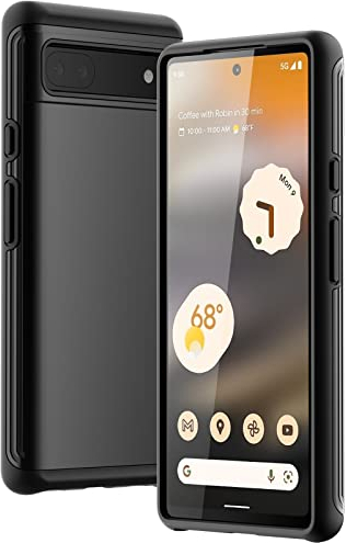 JETech Hülle für Google Pixel 6a 6,1 Zoll 2022, Zweischichtiger Schutz Stoßfeste Handyhülle (Schwarz)