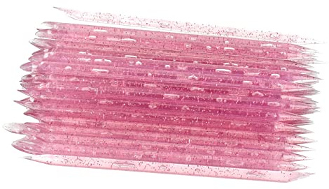 100 Pcs Crystal Cuticle Sticks, Double Heads Cuticle Pushers Sticks Remover, Nail Art Manicure Pedicure Tools (Pink)
