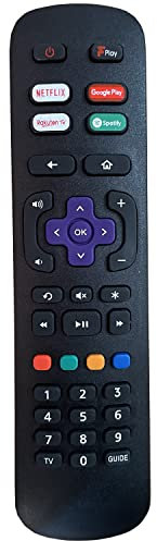 for hisense roku tv remote control compatible for Hisense Roku Remote Control fit for R43B7120UK R50B7120UK R55B7120UK R65B7120UK compatible Hisense Roku TV B7120 - No Setup Required