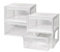 Kreher 4 Schubladenboxen 23 Liter, erweiterbare Ordnungsboxen mit Schublade, Kunststoff, Transparent, 39.6 x 39 x 21 cm