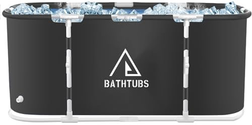Faltbare Badewanne - Tragbare Whirlpoolwanne für Duschkabinen oder den Außenbereich - Effiziente Temperaturhaltung und platzsparendes Design für Erwachsene (schwarz)
