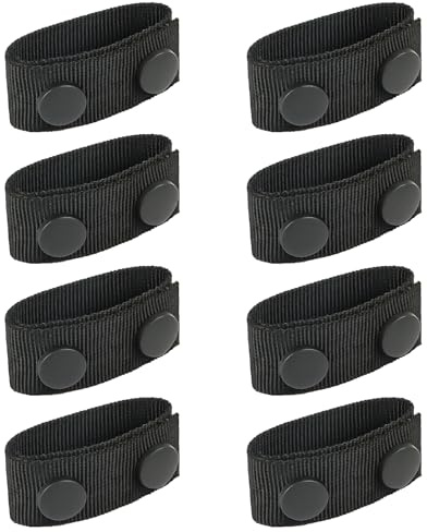 Nylon Duty Belt Keeper con doble botones a presión | 8 Piezas Cinturón Táctico Bucles | Para 2-2.25 Pulgadas Cinturón Táctico Policía | Para Camping Senderismo Deportes Táctica Policía Equipo Militar