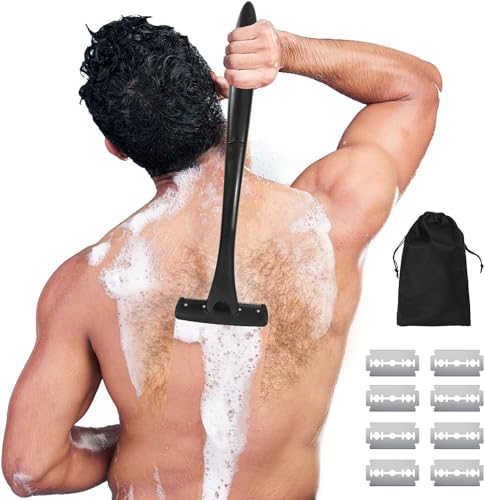 Rückenrasierer,Rückenrasierer Herren,Rückenhaarentferner Mit Verstellbarer Langer Griff 45cm,Rasierer Rücken Rückenhaarentferner Ergonomischer Griff Für Effektive Rückenrasur