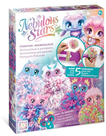 Nebulous Stars Pom-Pom Animoulous, Bastel-Set, Schlüsselanhänger, bunt