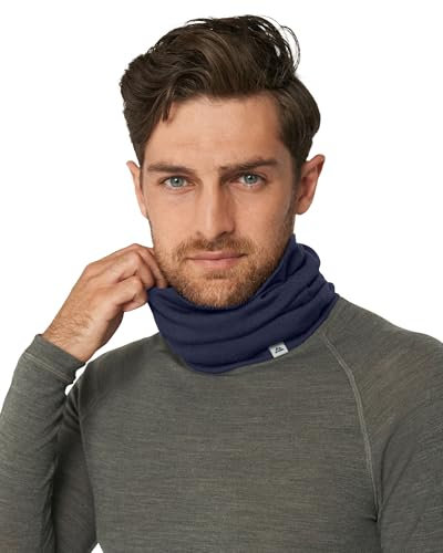 DANISH ENDURANCE Merino Multifunktionstuch, Winter Schlauchschal, Loop Schal, Stirnband oder Nackewärmer,Atmungsaktiv&Warm, Unisex, für Damen & Herren, Dunkles Marineblau, Einheitsgröße