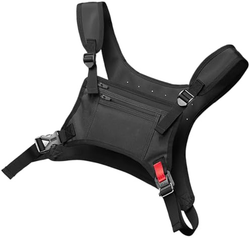 Borsa pettorale sportiva da uomo Generico, Borsa pettorale da corsa impermeabile con tasca e spazio extra per allenamenti, Nero, panno per immersione, 47x42 cm/18,5x16,54 pollici