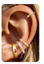 Morfetto Ear Cuff No Piercing for Women - 4Pairs 14K Gold Plated Clip On Earrings Stacks Fake Cartilage Helix Earrings Fake Ear Piercings for Sensitive Ears Gold-Classic