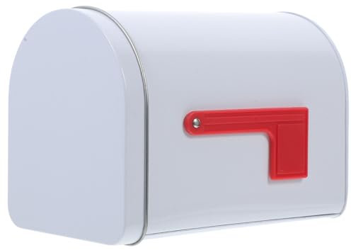 Alipis Mailbox for Boys and Girls White Tinplate Present Box with Raised Signal Flags for Playhouse Bedroom Decor DIY Projects and Exchange Activities