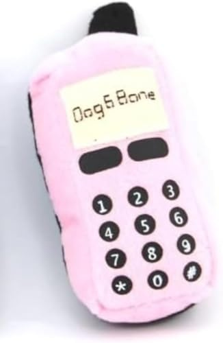 Zhhuoc Juguete de peluche con forma de teléfono celular para mascotas, color rosa, para jugar a entrenar, masticar, esponjoso, para mascotas impresionantes, suministros para perros pequeños y medianos