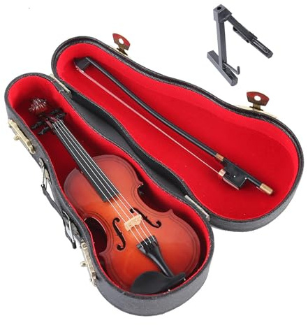 Violino | Decorazione per violino da scrivania in legno | Statuetta di strumenti musicali piccoli, decorazione da scrivania elegante per bambini e bambine