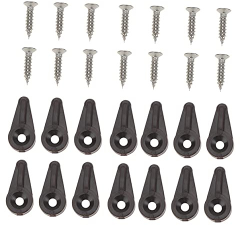 Tofficu 30 Piezas Clips Fijación para Vidrio y Espejo Pequeños con Tornillos para Armarios y Vitrinas Accesorios Plásticos Duraderos para de Cristales Muebles Color Marrón