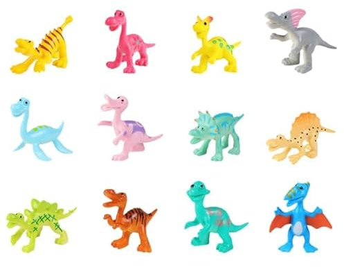 12-Teiliges Dinosaurier-Spielfigurenset, Realistische Dinosaurier-Spielzeuge für Kinder, Hochwertige und Sicheres Lernspielzeug, Geeignet Dinosaurier-Partys und Dekoration, Robust und Langlebig