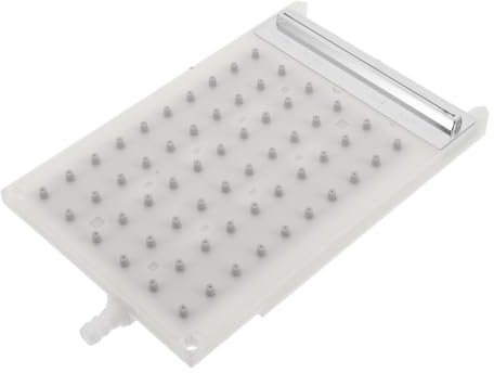 SHOWERORO Repuesto de cabezal de ducha tipo cascada, placa de boquilla rectangular de 6 x 10 orificios para rociador superior tipo lluvia, inserto de tubo doble, accesorios para mamparas de ducha de