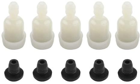 EasyByMall Valvola di controllo dell'aria dello sfiato del serbatoio del carburante per motoseghe cinesi (4500/5200/2500), decespugliatore (TL43/CG520/TARUS), confezione da 5, 24 x 11 mm, plastica e