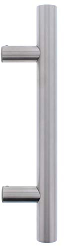 ToniTec Türgriff Stossgriff Haustür Stangengriff gerade 90° Edelstahl SYS2 inkl. Befestigung (Länge 400mm, Bohrung 300mm)