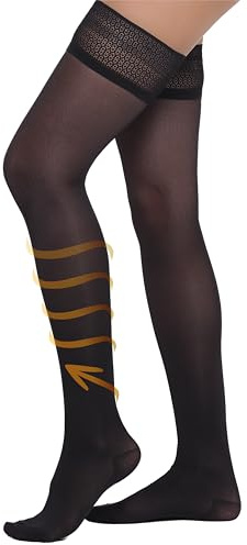 BeOnTop Calze Autoreggenti Compressione Graduata 140 Denari - 22-23 mmHg, Comfort Support Line, Gambetti - Made in Italy