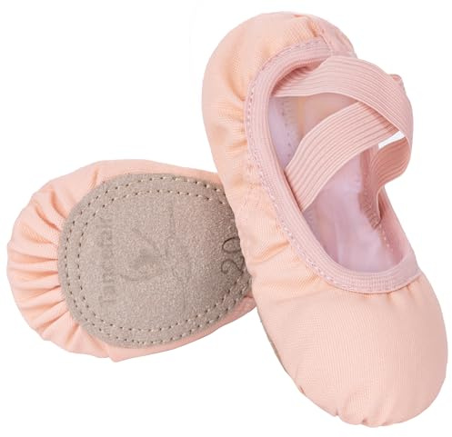 Tancefair Ballet Shoes Canvas Ballet Flats Split Leather Sole Dance Slippers for Girls Toddlers Women Gymnastics Yoga Shoes Pink